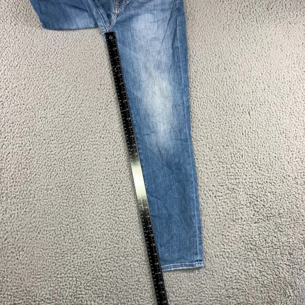 7 For All Mankind Skinny Jeans Women 26 Medium Wash Whiskered Stretch‎ Denim